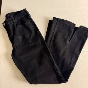 Hollister 13S Black Flared Pants with Front Slits High Rise Flare Soft Stretch